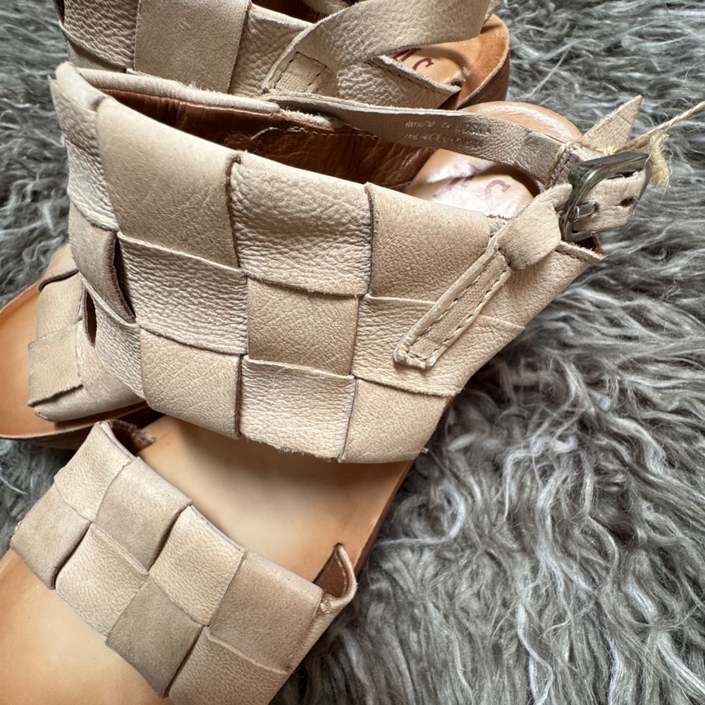 A.S.98 Nasser Woven Leather Wedge Platform Sandal 38 - Picture 3 of 12